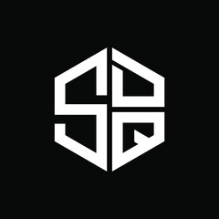 SDQ logo SDQ icon SDQ vector SDQ monogram SDQ letter SDQ minimalist SDQ triangle SDQ hexagon Circle Unique modern flat abstract logo design 