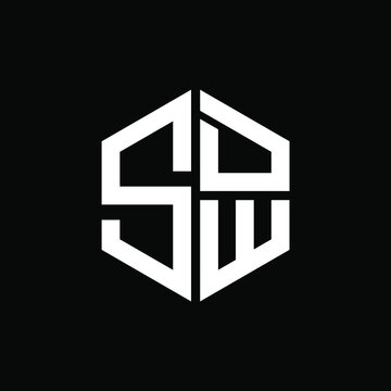 SDW logo SDW icon SDW vector SDW monogram SDW letter SDW minimalist SDW triangle SDW hexagon Circle Unique modern flat abstract logo design 