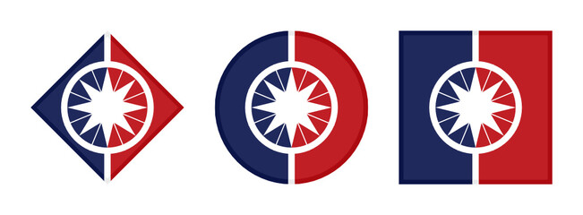 norman flag icon set isolated on white background
