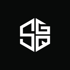 SGQ logo SGQ icon SGQ vector SGQ monogram SGQ letter SGQ minimalist SGQ triangle SGQ hexagon Circle Unique modern flat abstract logo design 