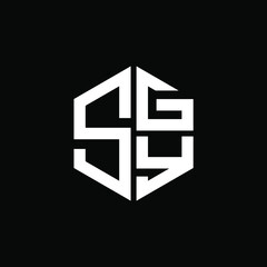SGY logo SGY icon SGY vector SGY monogram SGY letter SGY minimalist SGY triangle SGY hexagon Circle Unique modern flat abstract logo design 