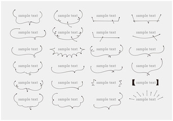 ふきだし　あしらい　ペン　墨溜まり　手書き　アイコン　セット	