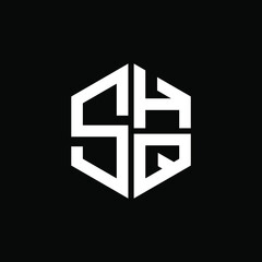 SHQ logo SHQ icon SHQ vector SHQ monogram SHQ letter SHQ minimalist SHQ triangle SHQ hexagon Circle Unique modern flat abstract logo design 