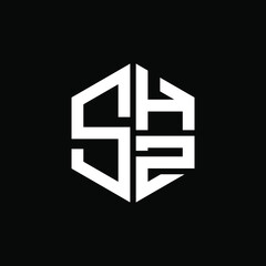 SHZ logo SHZ icon SHZ vector SHZ monogram SHZ letter SHZ minimalist SHZ triangle SHZ hexagon Circle Unique modern flat abstract logo design 