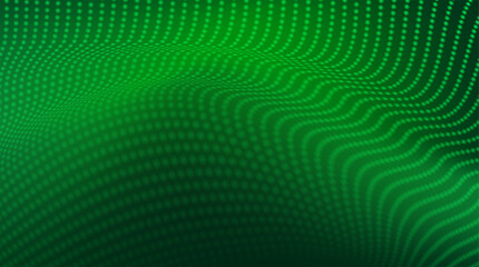 Abstract. Digital wavy doted green background. Technology concept. vector.