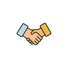 handshake line illustration colored icon. element of business illustration icons. Signs, symbols can be used for web, logo, mobile app, UI, UX