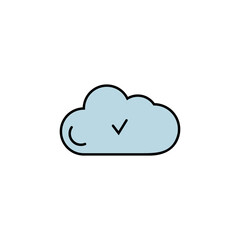 cloud computing line illustration colored icon. element of business illustration icons. Signs, symbols can be used for web, logo, mobile app, UI, UX