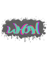 “Whoah” phrase in trippy lettering 