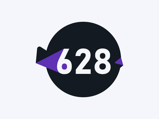 Number 628 logo icon design vector image