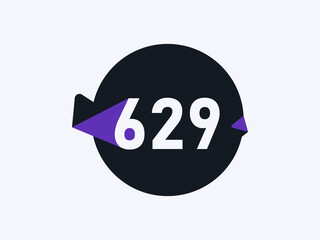 Number 629 logo icon design vector image