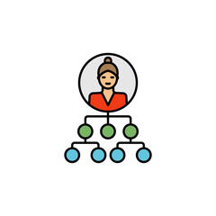 hierarchical structure line illustration colored icon. element of business illustration icons. Signs, symbols can be used for web, logo, mobile app, UI, UX