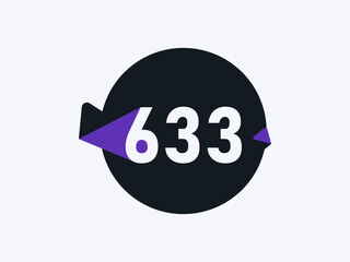 Number 633 logo icon design vector image