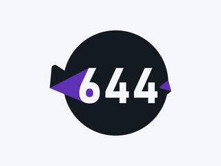 Number 644 logo icon design vector image