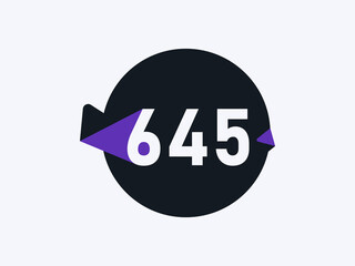 Number 645 logo icon design vector image