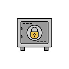 safe box line illustration colored icon. element of business illustration icons. Signs, symbols can be used for web, logo, mobile app, UI, UX