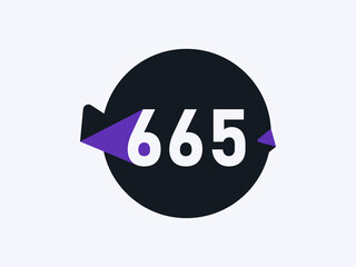 Number 665 logo icon design vector image