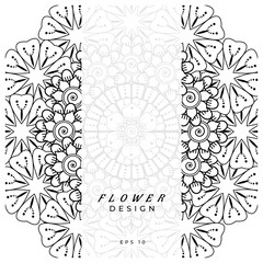 mehndi flower decorative ornament in ethnic oriental style. doodle ornament. outline hand draw.