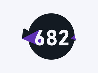 Number 682 logo icon design vector image