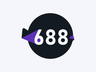 Number 688 logo icon design vector image