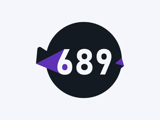 Number 689 logo icon design vector image