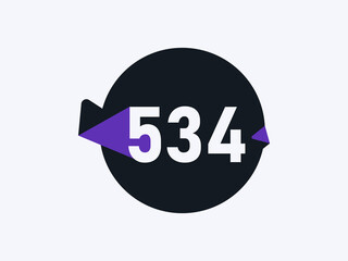 Number 534 logo icon design vector image