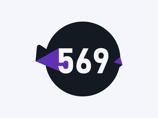 Number 569 logo icon design vector image