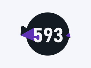 Number 593 logo icon design vector image