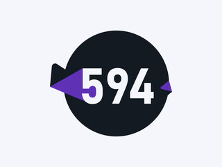 Number 594 logo icon design vector image