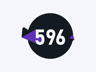 Number 596 logo icon design vector image