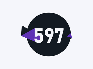 Number 597 logo icon design vector image