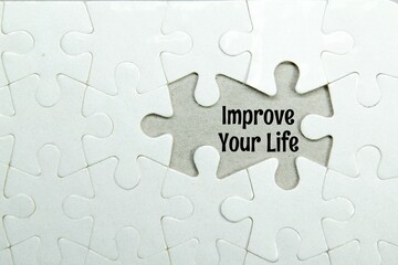 Fototapeta premium jigsaws puzzles with words improve your life
