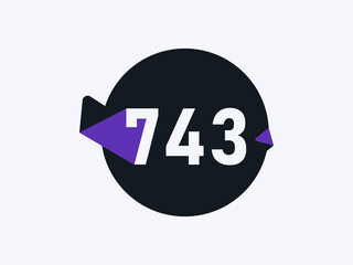 Number 743 logo icon design vector image