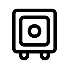 Illustration vector graphic of safe deposit box icon. Line style icon. Vector illustration isolated on white background. Perfect for website or application design.