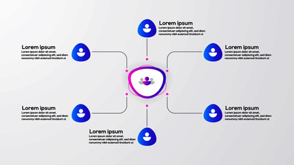 modern elegant 6 process infographic for presentation social media website blog posters