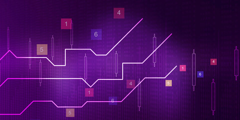 2d rendering Stock market online business concept. business Graph 
