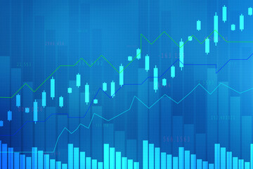 2d rendering Stock market online business concept. business Graph 