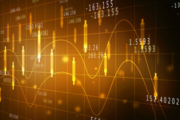 2d rendering Stock market online business concept. business Graph 