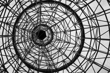 Geometric glass dome of the roof 