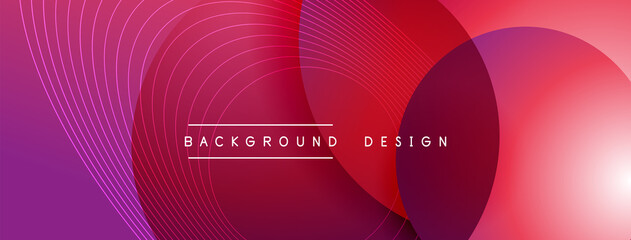 Naklejka premium Gradient circles with shadows. Vector techno abstract background. Modern overlapping forms wallpaper background, design template