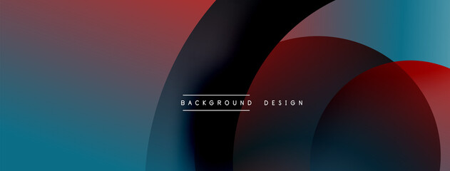 Abstract overlapping lines and circles geometric background with gradient colors