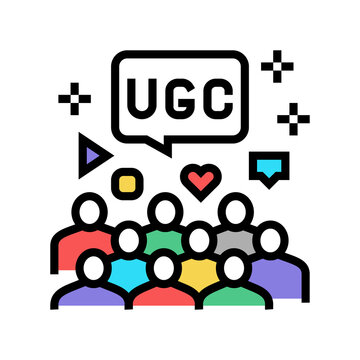 public social media users ugc color icon vector. public social media users ugc sign. isolated symbol illustration