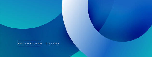 Fototapeta premium Abstract overlapping lines and circles geometric background with gradient colors