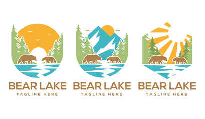 bear lake nature logo collection