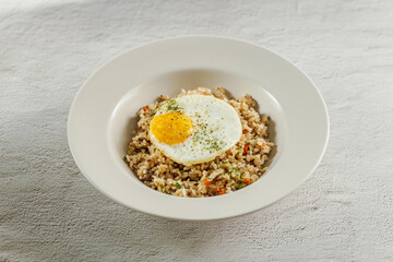 Delicious Steak Fried Rice with Fried Egg