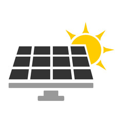 Photovoltaics icon isolated on white background. Solar power concept