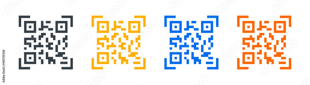 Aufkleber qr code scan icon sign. vector illustration