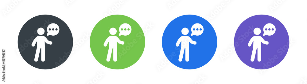 Wall mural Person talk, speak icon vector illustration.