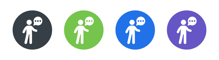Person talk, speak icon vector illustration.