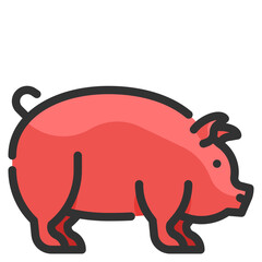 pig line icon