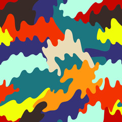 Seamless abstract artwork with funny wave camouflage pattern